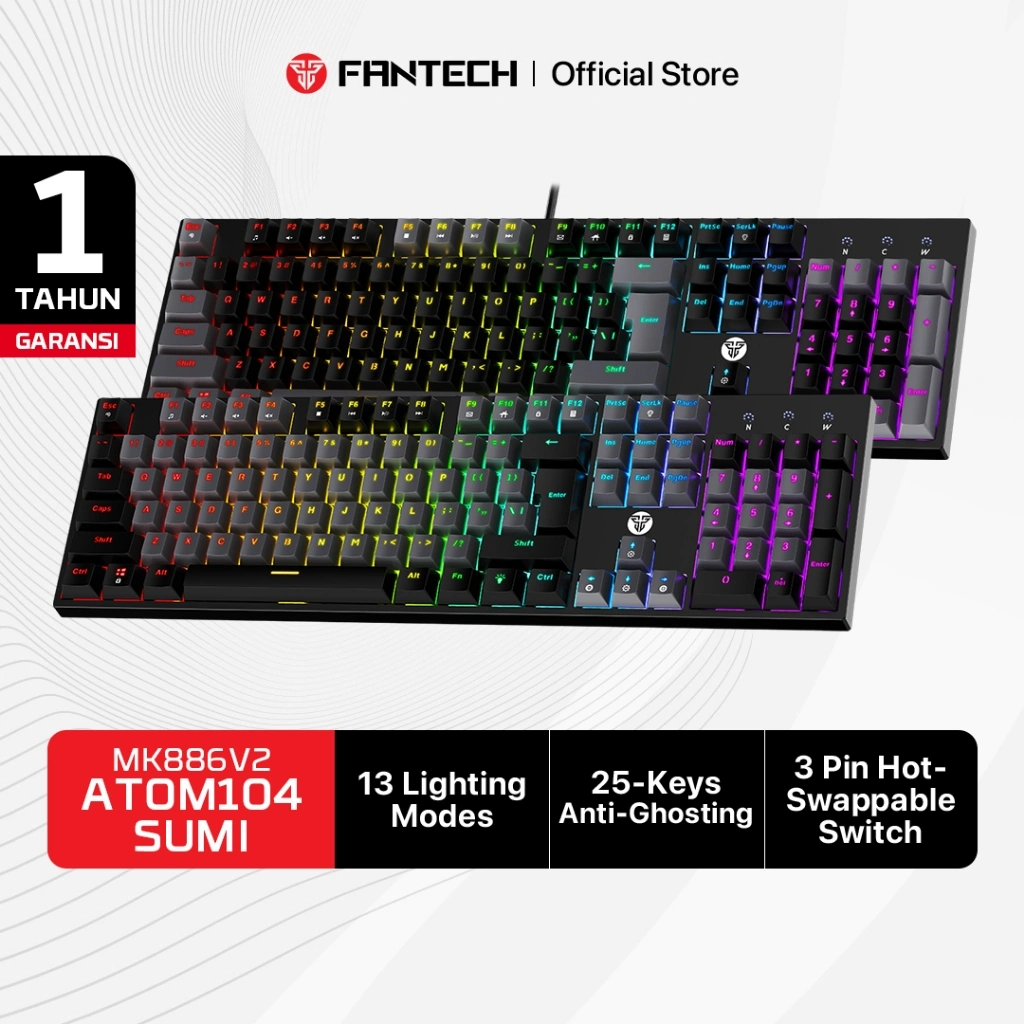 Fantech ATOM MK886  RGB Gaming Mechanical Keyboard Full Size