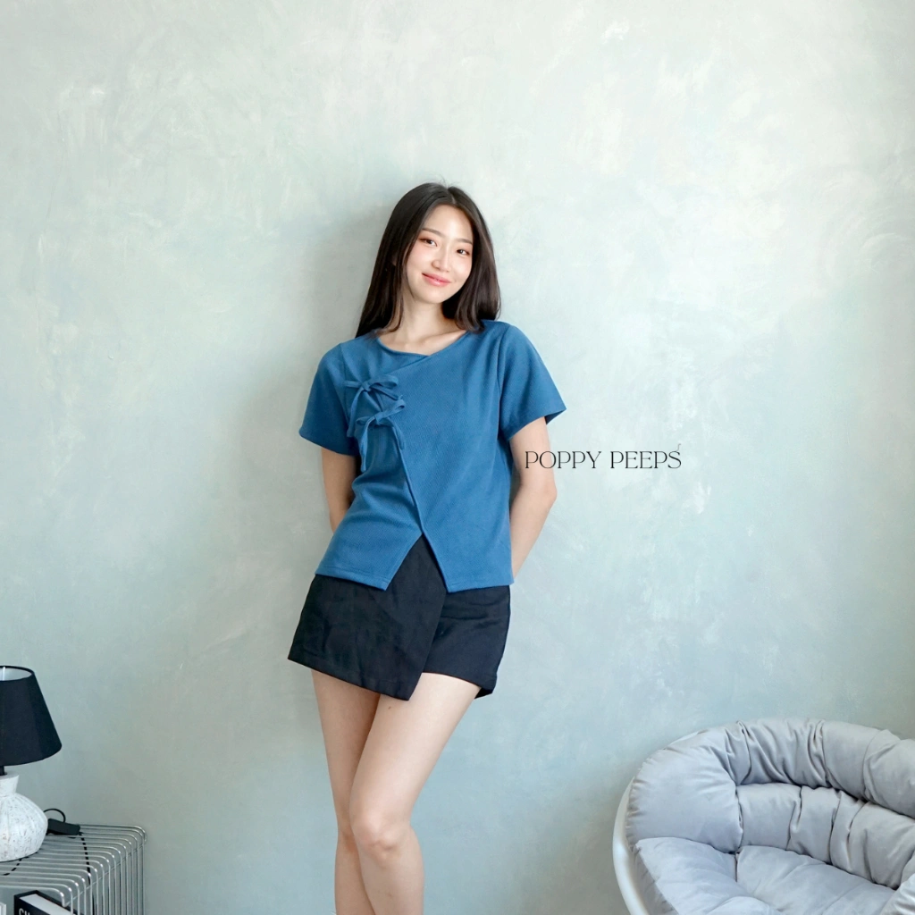 [ Poppypeeps ] LAUREN TOP / Top Basic Knit / Atasan Rajut / Blouse Wanita / Baju Pita Ribbon Wanita