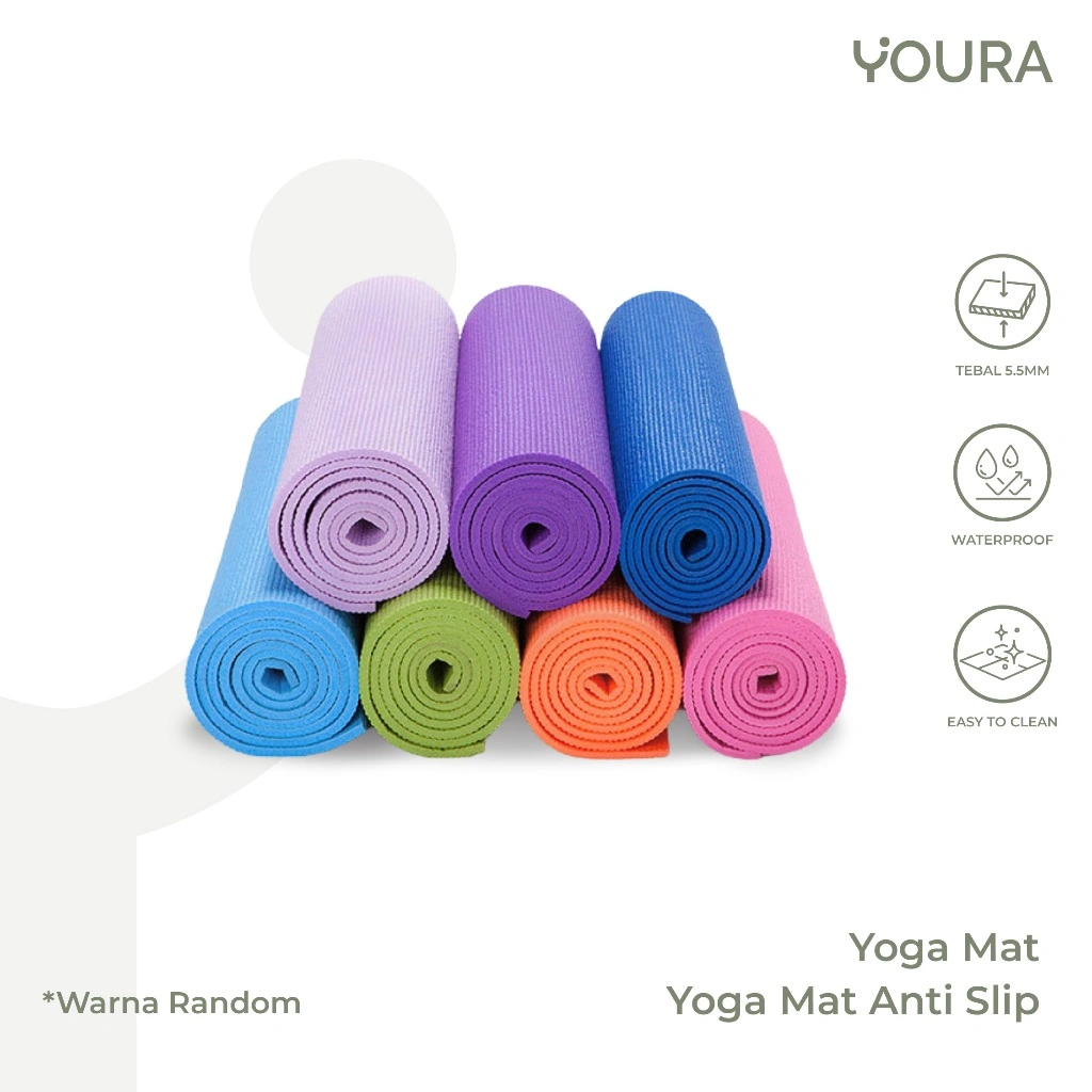 YOURA - Yoga Mat Anti Slip Tebal Matras Olahraga Sport & Pilates Mat Anak Yogamini Alat Olahraga