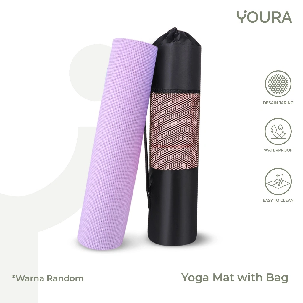 YOURA - Matras Yoga dan Tas Anti Slip Tebal Matras Olahraga Sport & Pilates Alat Olahraga