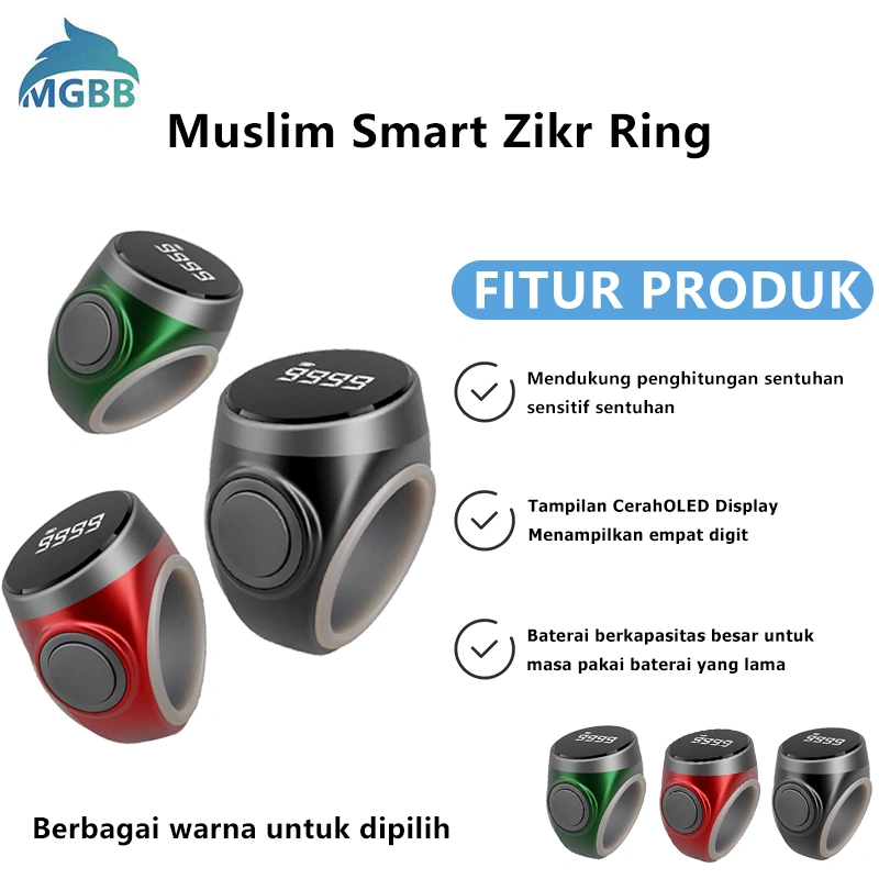 MGBB Smart Tasbih Digital Ring Zikir Tasbeeh Counter OLED Display