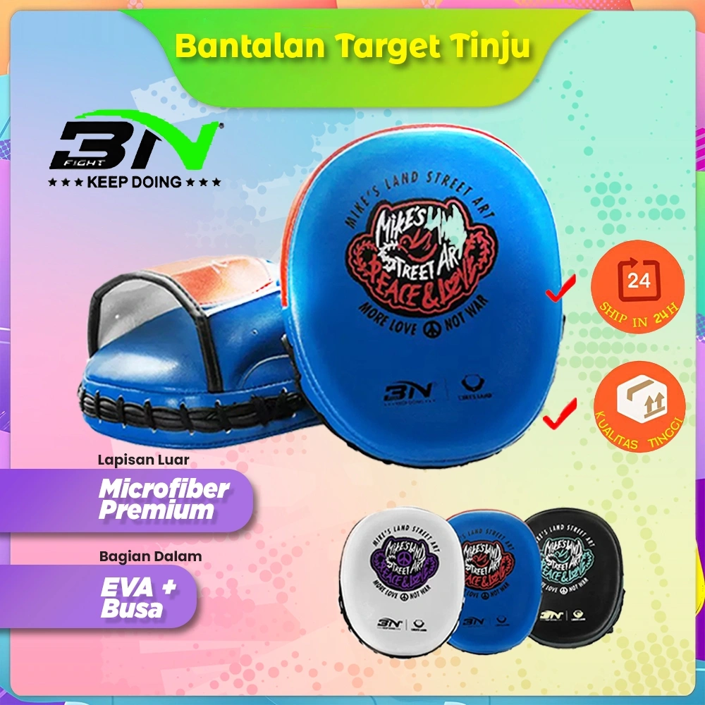 ( SEPASANG ) Bantalan Tinju Boxing Pad Focus Mitt | Target Pad Alat Latihan Pukulan MMA Muay Thai | BN Fight PU Microfiber