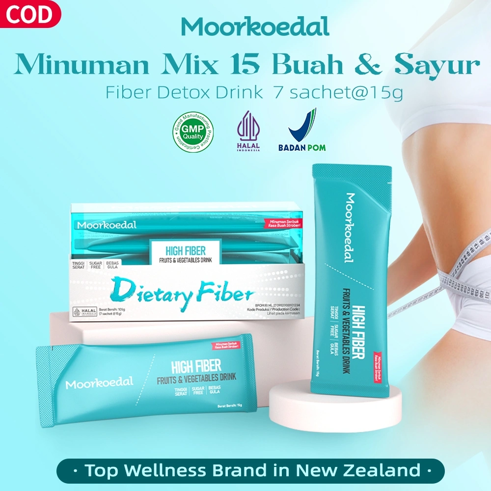 Moorkoedal Minuman Serat Makanan 105g Suplemen Serat Diet Detox Slimming Fiber Drink Pelangsing Pembersih Usus Meal Replacement BPOM & HALAL