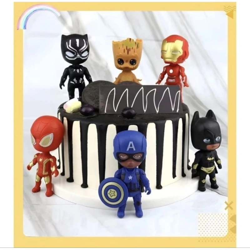 Mainan Anak Figures Robot Superheroes Avengers isi 5pcs Spiderman Ironman Hulk Thanos Capt America