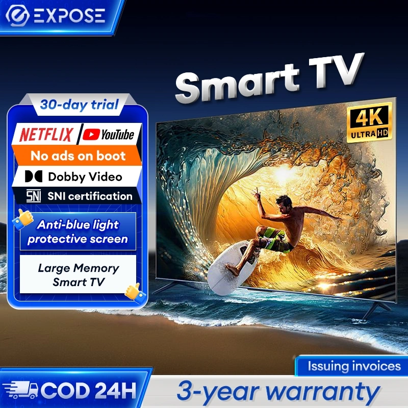 Smart TV 32 inch Digital TV 32 inch Android 4K HDR 4+64GB Ram Anti-blue light eye protection screen