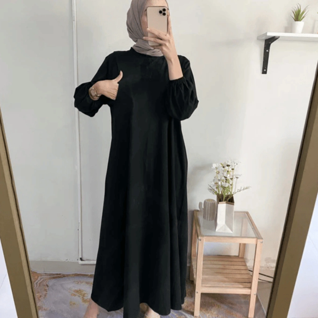 Bianca Dress Busui – Bukaan Samping, Panjang & Adem | Cocok untuk Bumil