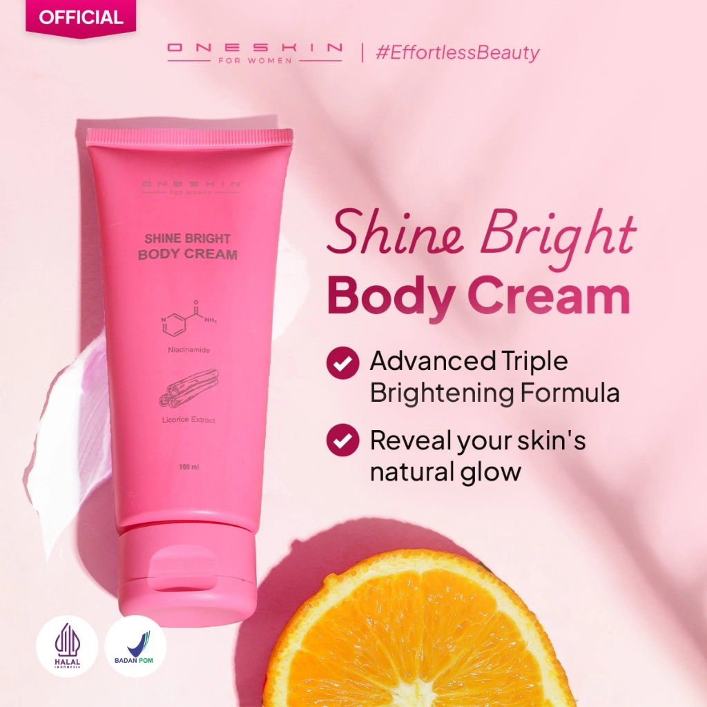 Oneskin For Women Shine Bright Body Cream | Kulit Cerah Bercahaya dalam 7 Hari