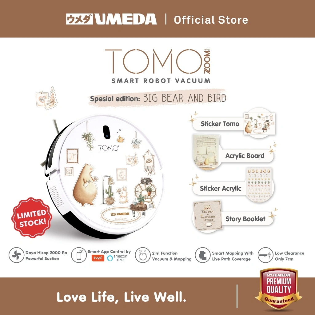 Umeda Tomo Zoom Vacuum Cleaner and Mop (Sapu Pel Vakum Debu)