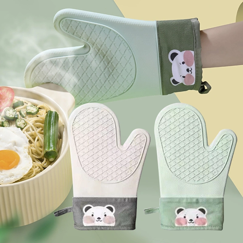 Sarung Tangan Silikon Anti Panas Heat Resistant Anti-Scald Oven Baking Hot Pot Mitts For Bakery 86°F (300°C)