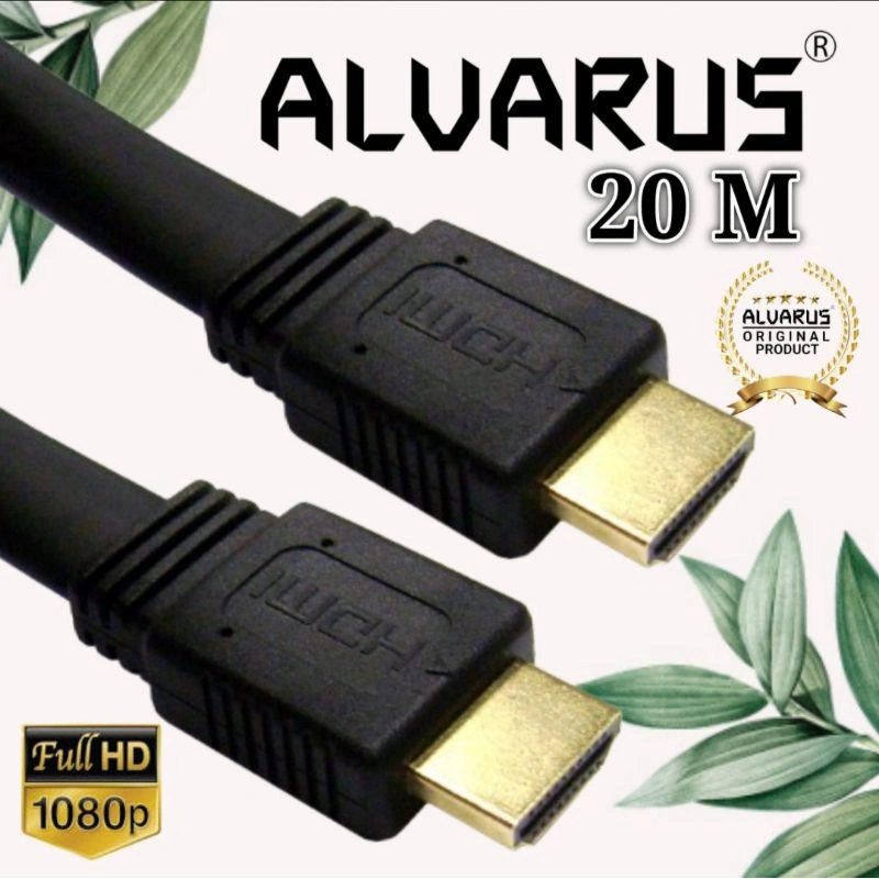ORI 10M 15M 20M Kabel HDMI 1.4 Flat Male to Male for TV Projector ALVARUS Kabel HDMI Tipe Flat High Speed FHD 1080p 3D HDR 10m 15m 20m