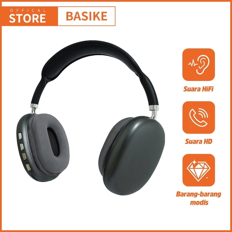 BASIKE Headphone Wireless Bluetooth Headset Gaming 9D HIFI Stereo Music over ear Super Bass Original