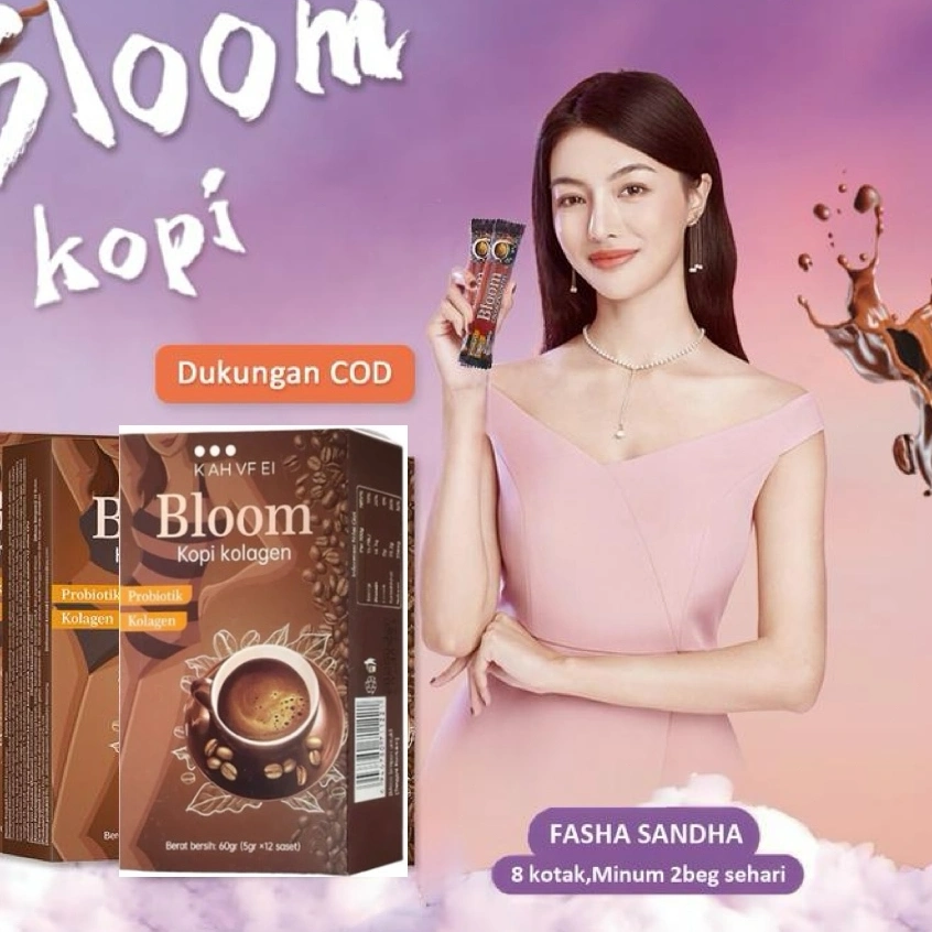 (Beli 4 Gratis 1 COD +Pengiriman prioritas)Bloom Collagen Coffee Kopi Diet Enzim Pelangsing Tubuh Penghancur Lemak Instant Coffee Robusta Collagen Detoksifikasi
