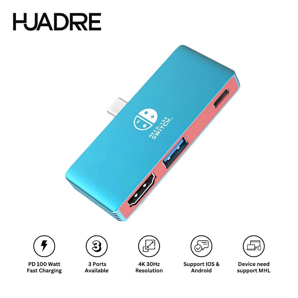 HUADRRE Hub USB C to HDMI 4K 30Hz Docking Station Converter Adapter Fast Charging