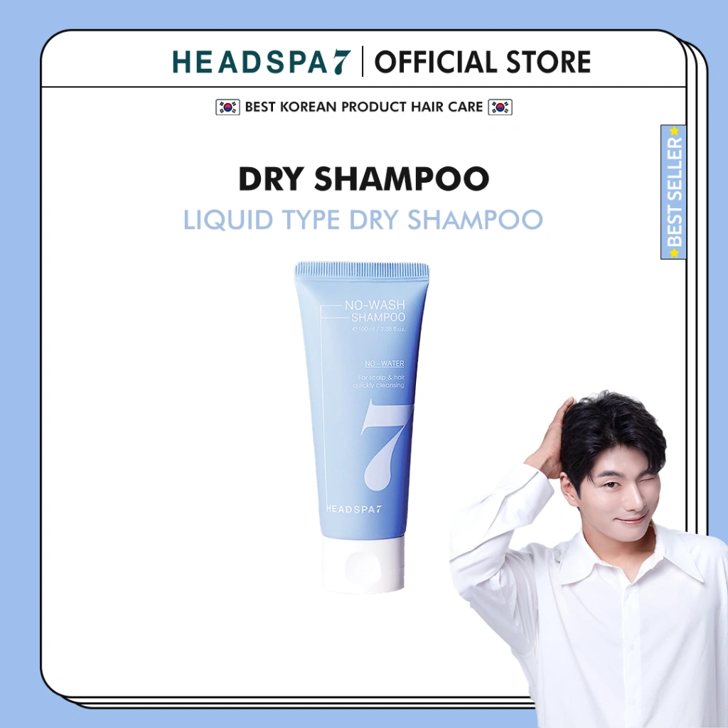HEADSPA7 No Wash Shampoo 100ml I Fresh Gel Type Dry Shampoo l Mengurang Minyak Tidak Menimbulkan Residu