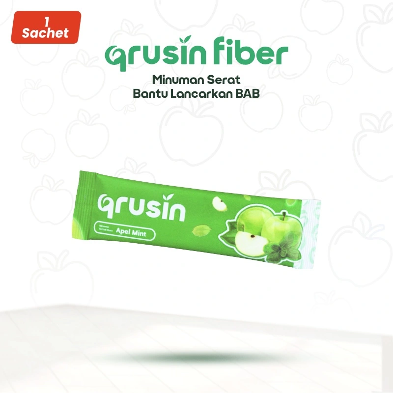 Qrusin Fiber Minuman Serat Suplemen Diet Detox Pelangsing Penurun Berat Badan 1 Sachet
