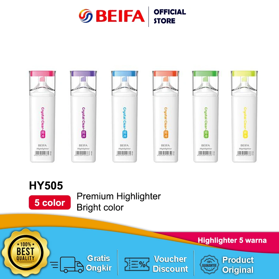 Beifa Highlighter HY505 - Stabilo Premium Warna Cerah Original