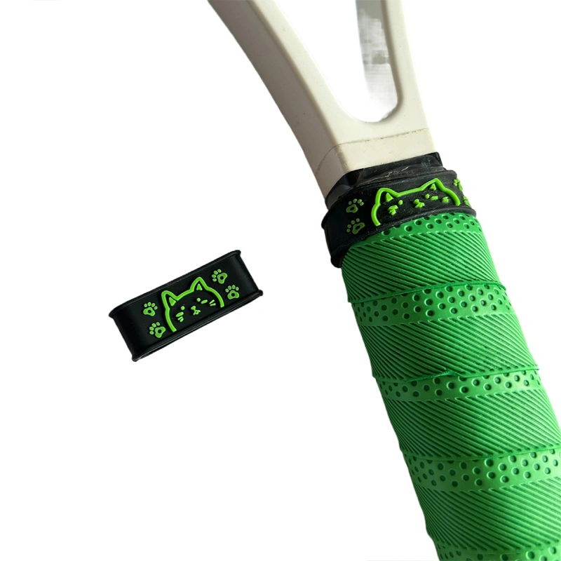1pcs Tennis Racket Grip Band Cincin Raket Tenis Motif Cat Silikon Karet Tangan