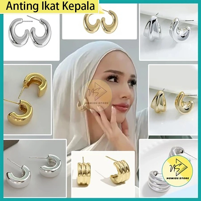 Anting-anting sederhana mode Korea 925 perhiasan aksesoris wanita baru sederhana dan murah hati anting-anting jilbab wanita