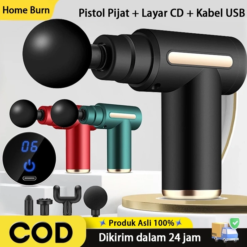 [Terima Grosir]Home Burn COD 4 in 1 Alat Pijat Elektrik/Massage Gun/Alat Terapi Relaksasi Otot/Pijat Portabel Jaringan Otot Dalam Smart Alat Pijat
