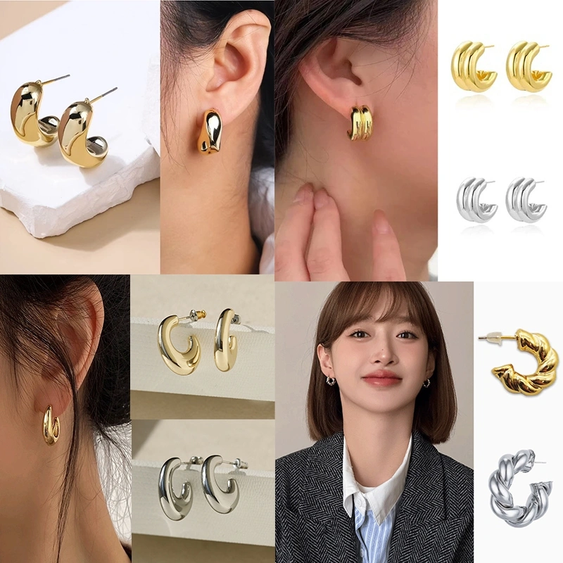 2025 baru semua cocok ceruk anting-anting sederhana 925 anting-anting gadis anting-anting jilbab