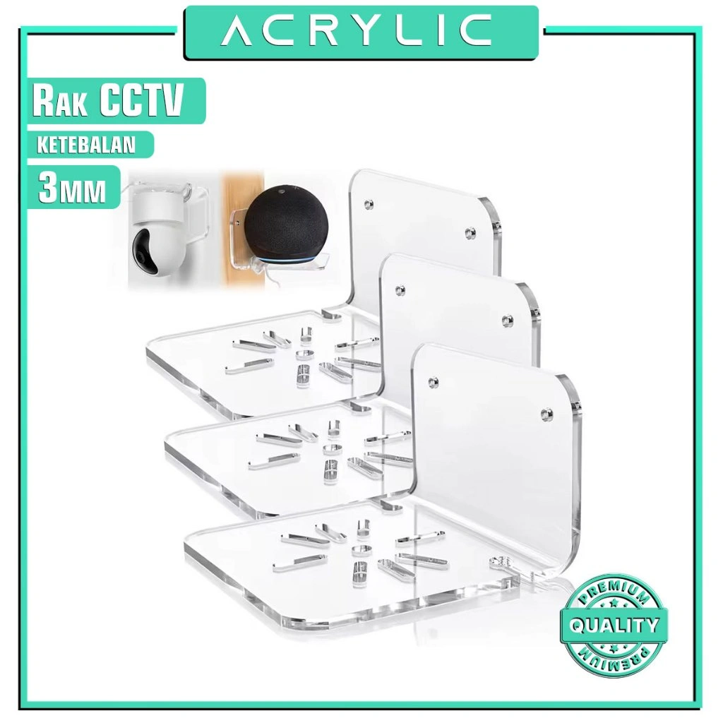 Acrylic Tempat CCTV Gantung Rak Dinding Akrilik Bracket Holder Rak Display Mainan Tembok R15