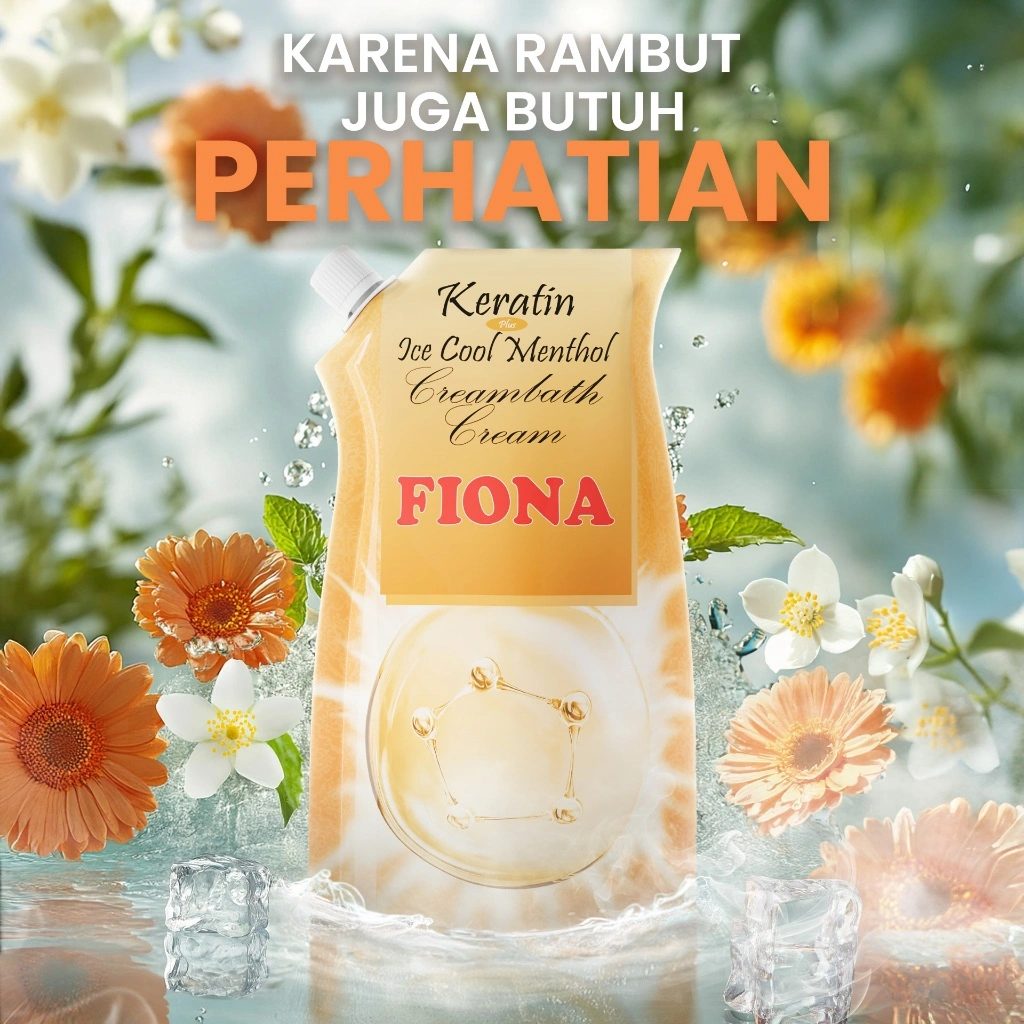 Fiona Creambath Keratin Ice Cool 1kg - Perawatan Untuk Rambut Kusam Patah dan Bercabang