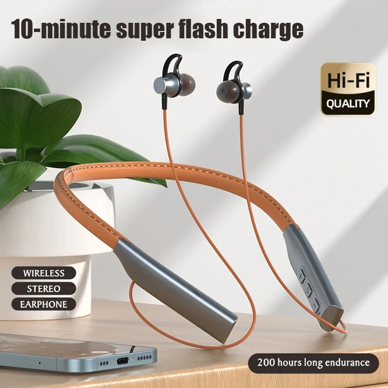 Earphone Bluetooth Headphone Nirkabel Magnetic Sport Neckband Neck-Hanging TWS Earbuds Wireless Bluetooth Headset Dengan Mic