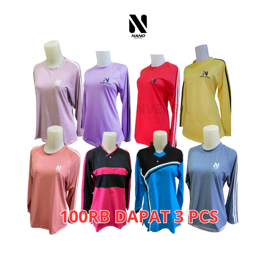 OBRAL NANO SPORTSWEAR KAOS OLAHRAGA WANITA / BAJU SENAM WANITA