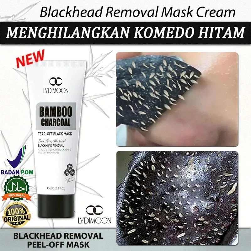 BPOM Masker Komedo Ampuh Komedo masker penghilang jerawat Peeling Mask masker anti komedo masker jerawat Peel Off Mask 60g Bamboo Charcoal Blackhead Remover Mask clay mask masker Wajah Hidung - Pembersih Komedo Cepat Penghilang kotoran dan sel kulit mati