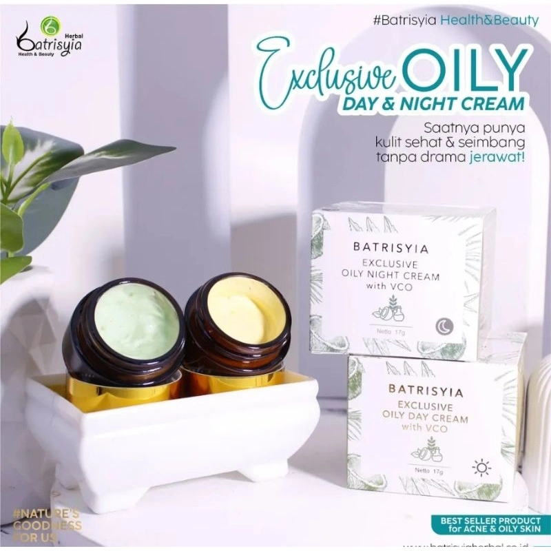 Batrisyia Exclusive Oily Day & Night Cream with VCO 17 g