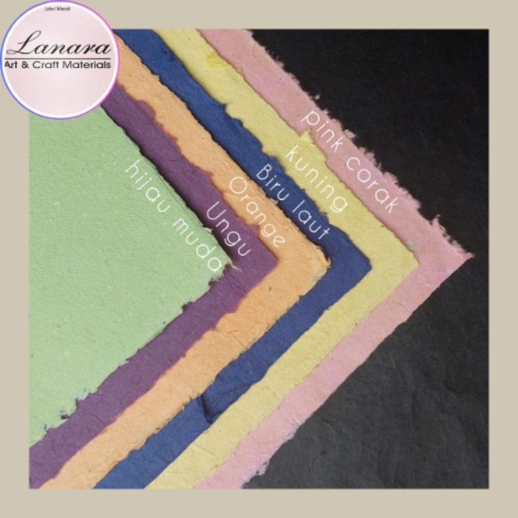 Lanara Kertas Daur Ulang Standar Warna Ukuran A4 Craft Paper Untuk Kolase Dekorasi Mahar Craft Kerajinan Prakarya Isi 2 Lembar (STDW)