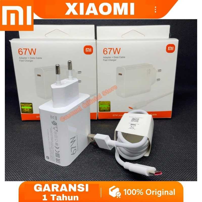 Garansi 1 Tahun Charger Xiaomi Redmi 67W TURBO Original 100% Type-C Fast Charging