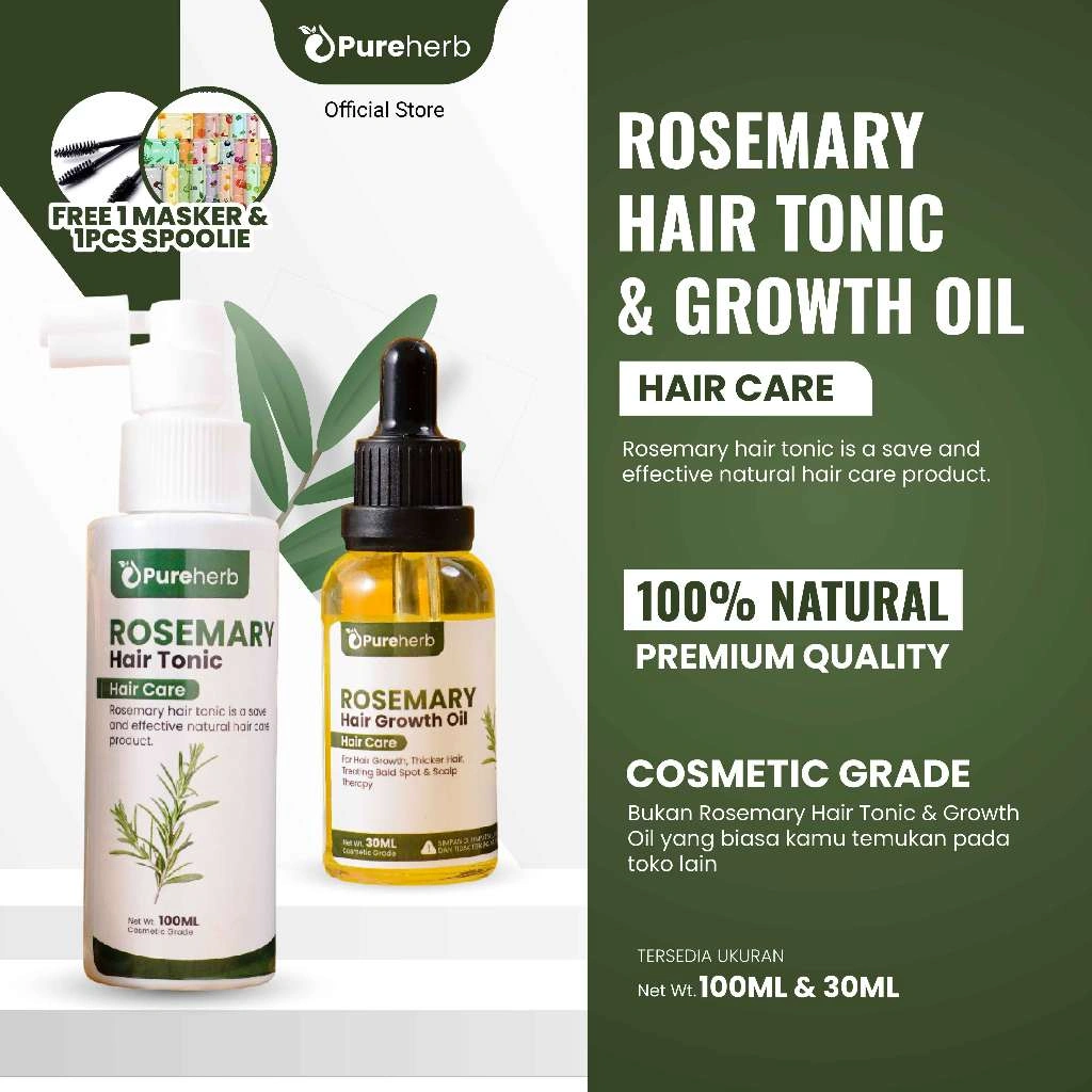 PAKET HAIR TONIC & ROSEMARY HAIR GROWTH OIL by Pureherb