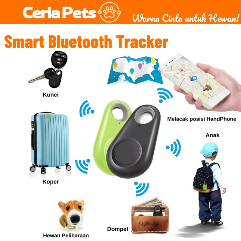 Smart Tag Bluetooth Tracker Key Finder GPS Locator Anti Lost Alarm Pelacak Barang HP Kunci Wireless