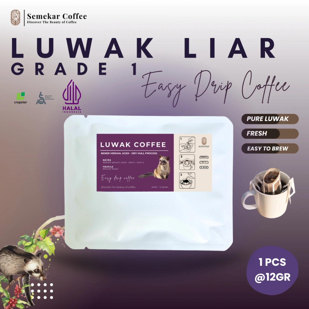 Semekar Coffee - Kopi Drip Bag Luwak Arabica Specialty 1 pcs/set