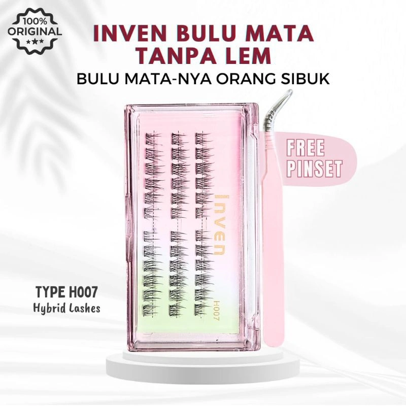 {BULUMATA TANPA LEM } inven eyelash H007 (bulu mata tanpa lem) extension extensions lembut ringan di mata hybrid look