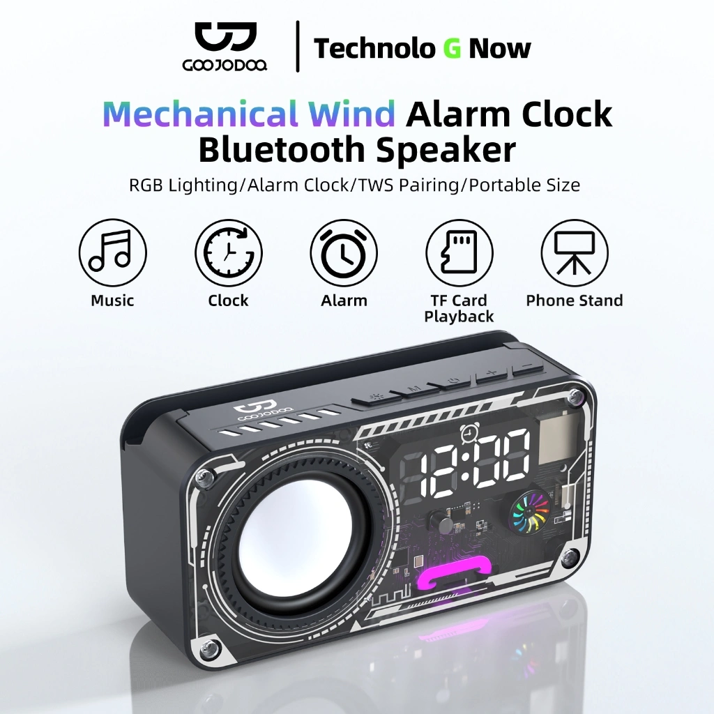 GOOJODOQ AB4088 Jam Speaker Bluetooth Speaker 5.3 Surround Sound System RGB Multifunction Alarm Clock Smart Speaker