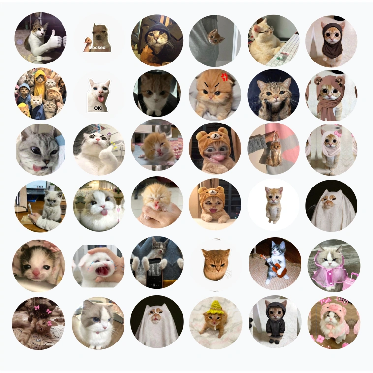 [4]PIN BUTTON 44mm mallbegun catcore cute MEOW icon ready - aesthetic catcore y2k grunge movie icon album cover