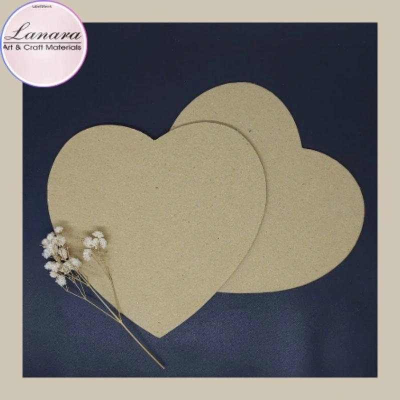 Lanara 2 pcs Karton Tebal 2 mm Bentuk Love Untuk Craft Tugas Sekolah Alas Box Love Dekorasi Mahar