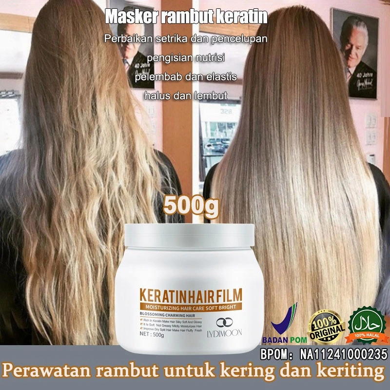 LYDIMOON Hair Mask Krim pelurus rambut Masker pelurus rambut Masker rambut kaviar Keratin hair treatment 500g Pelurus rambut permanen Masker rambut kering dan yang keriting Perawatan rambut rusak Memperbaiki Ujung Bercabang Rambut Kusut Rambut Melembabkan