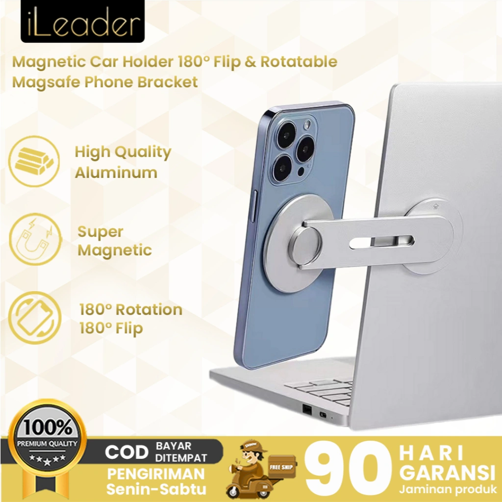 iLeader Magnetic Car Holder 180° Flip and Rotatable iPhone 12 13 14 15 Stand Car Dashboard Mount Mobile Phone Bracket