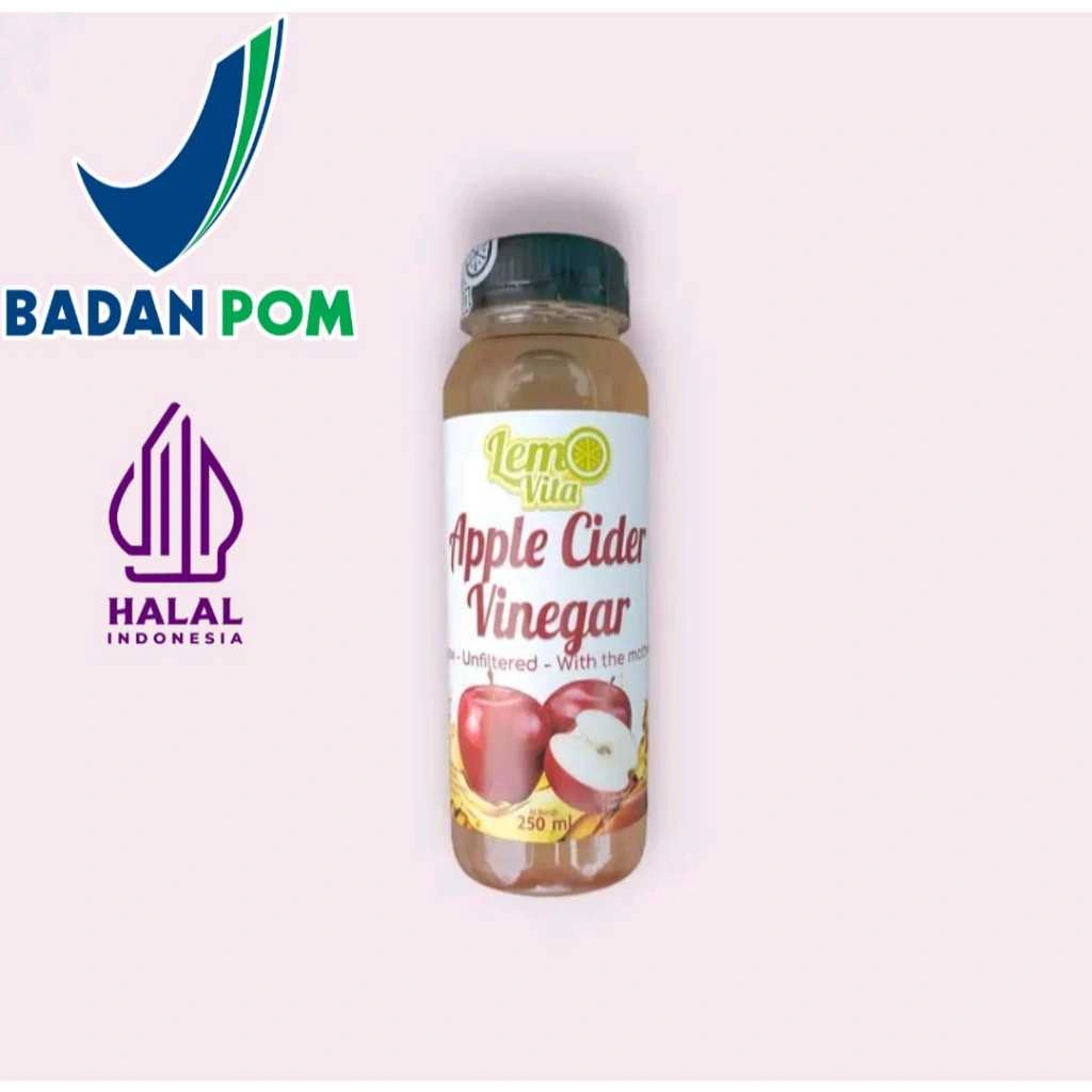 Lemovita Cuka Apel 250ml Organik Bebas gula Rendah lemak Alami