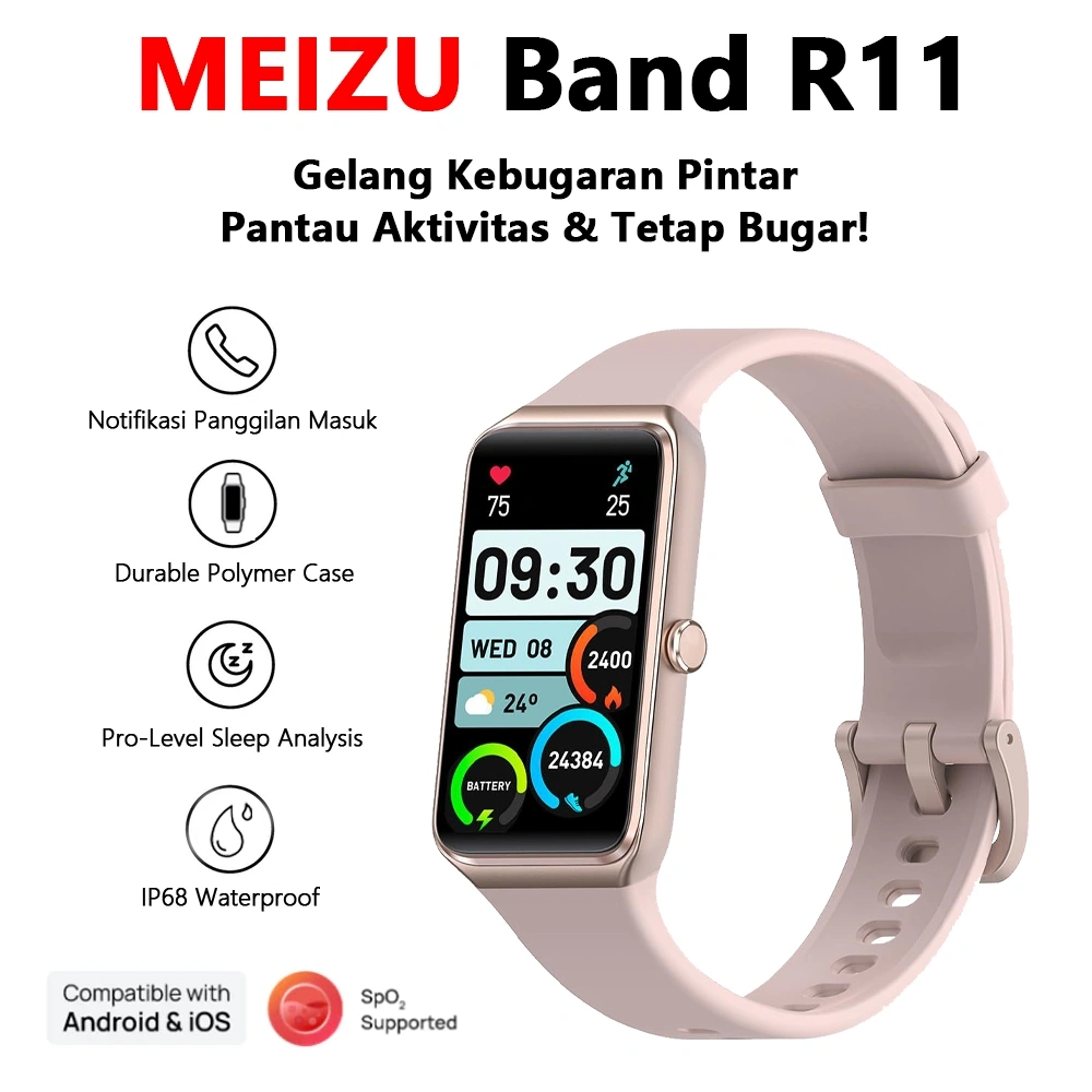 [BEST SELLER] MEIZU Band R11 Smartband 1.47 inch HD | IP68 Waterproof | Notifikasi Panggilan Masuk | Sleek Aluminum Alloy Case | Pro-Level Sleep Analysis