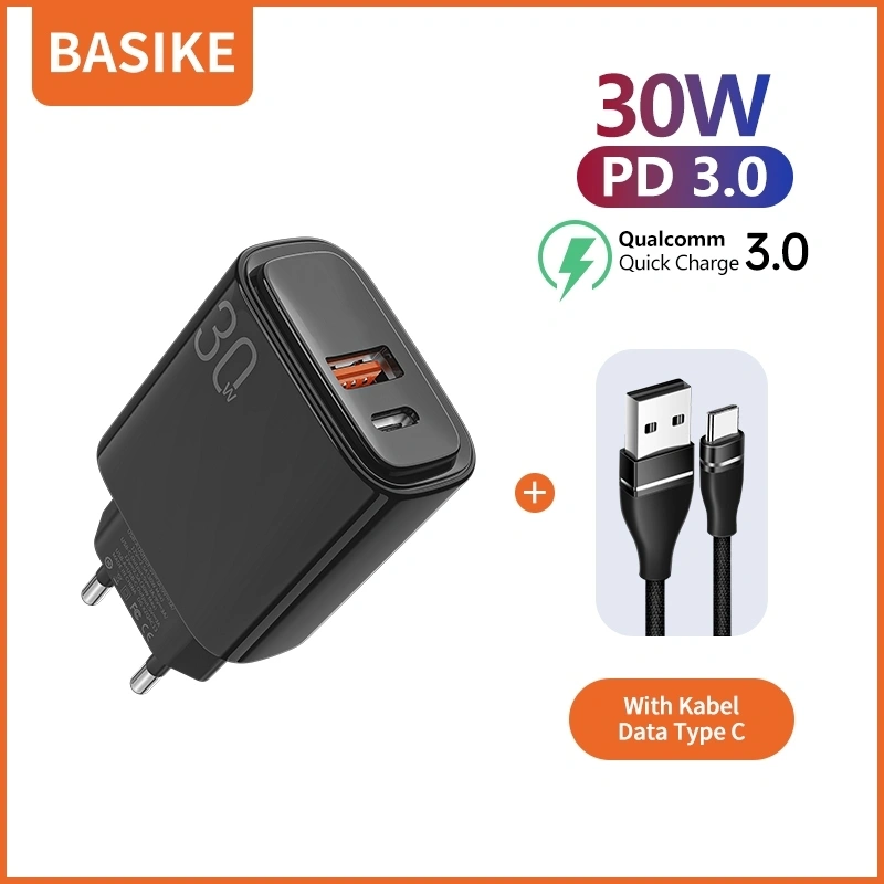[HOT]BASIKE Kabel Charger iPhone Fast Charging Type C USB 30W for Xiaomi Samsung OPPO Vivo original