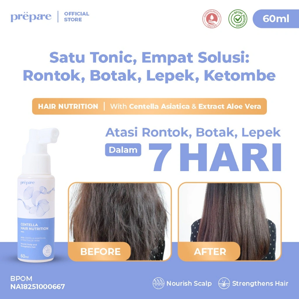 Prepare - Perawatan Rambut Rontok Vitamin Penumbuh Rambut Melebatkan Rambut Mengatasi Ketombe