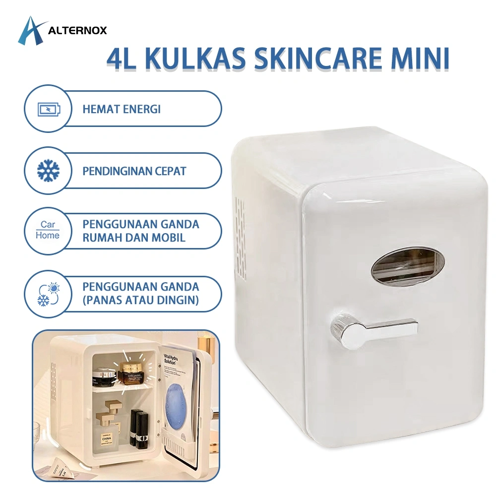 GARANSI 12 BULAN ALTERNOX 4L Kulkas Skincare Mini Fridge /Portable Cermin Skin Care Minifridge Kosmetik Makanan