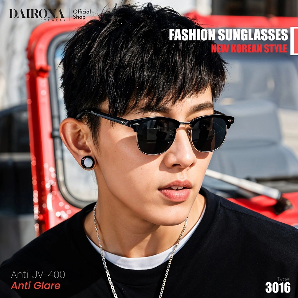 Dairona Eyewear Kacamata Hitam Sunglasses Anti Silau UV400 Polarized Fashion Trendy Terlaris Pria Wanita Unisex P3016