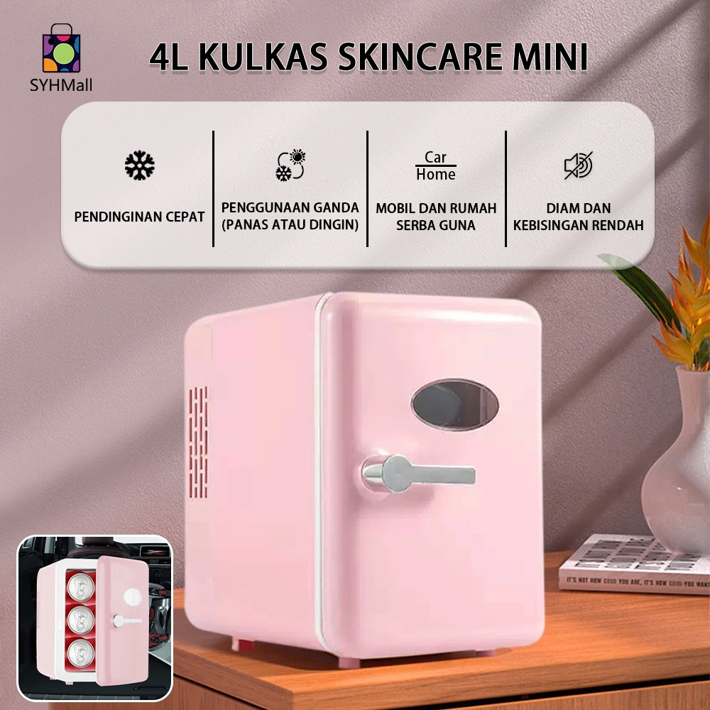 DUAL CHARGING 48W TURBO KULKAS KECANTIKAN 4L PORTABLE MOBIL 2X Cepat Dingin 5°C & Anti Cair Skincare Bisa Pakai di Mobil 12V/24V + Kabel Premium COD  + Garansi 2 Tahun Resmi