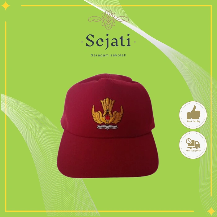 Seragam Sejati collection - Topi Sekolah Premium- Topi SD/SMP/SMA- Border halus