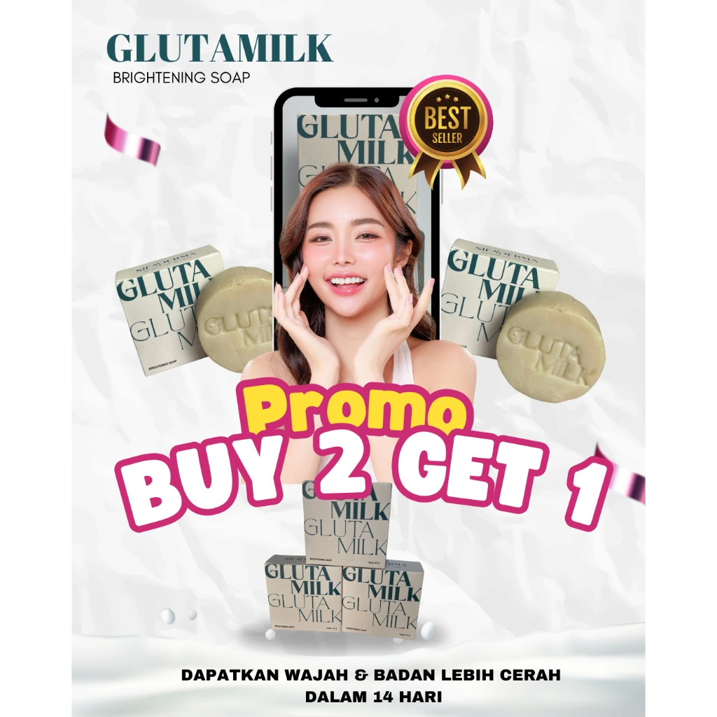 SABUN PEMUTIH BADAN & SABUN PEMUTIH WAJAH GLUTAMILK BRIGHTENING SOAP